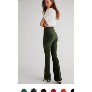 Maroon Free People Slim Pull On Velvet Pants